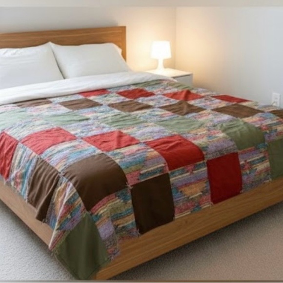 Other - Handmade Colorful Patchwork Quilt western boho Aztec - EUC - double size